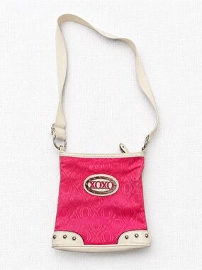 XOXO Pink Crossbody Bag with Cream Trim